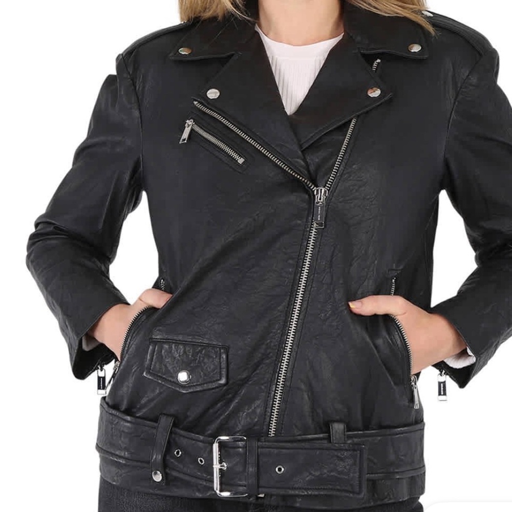Michael Kors Black Leather Moto Jacket